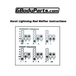 Hurst Lightning Rod 4 speed Shifter Instructions Booklet