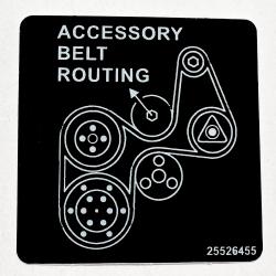 86-87 Turbo Buick Belt Routing Sticker Label Decal
