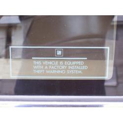 Turbo Buick Quarter Window Alarm Sticker Label Decal