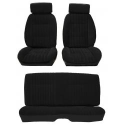 81-88 Monte Carlo SS Front Bucket and Rear Seat Covers Black Vinyl