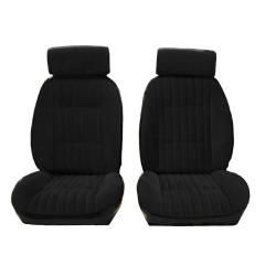 81-88 Monte Carlo SS El Camino Caballero Front Bucket Seat Covers Black Velour w/Vinyl Sides