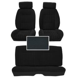 81-88 Monte Carlo SS Front Bucket and Rear Seat Covers Black Vinyl