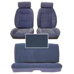 81-88 Monte Carlo SS Front Bucket and Rear Seat Covers Medium Blue Leather