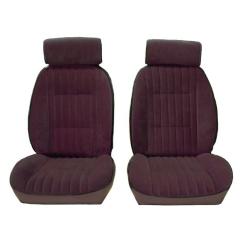 81-88 Monte Carlo SS El Camino Caballero Front Bucket Seat Covers Burgundy Velour w/Vinyl Sides