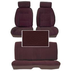 81-88 Monte Carlo SS Front Bucket and Rear Seat Covers Burgundy Leather