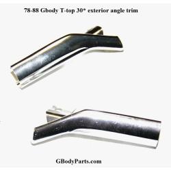 78-88 GBody T-top Molding Extension for A-pillar 30* Angle Trim Anodized