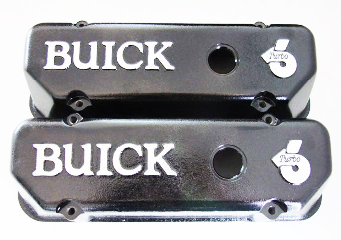 Champion Turbo Buick CNC Series Valve Covers "Buick" Black Powder Coated